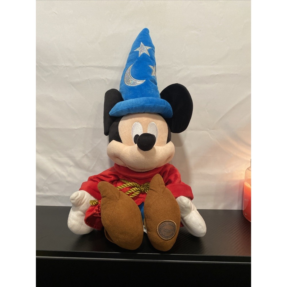 Disney Sorcerer Mickey Mouse Plush Wizard Fantasia Disneyland Walt Disney World.